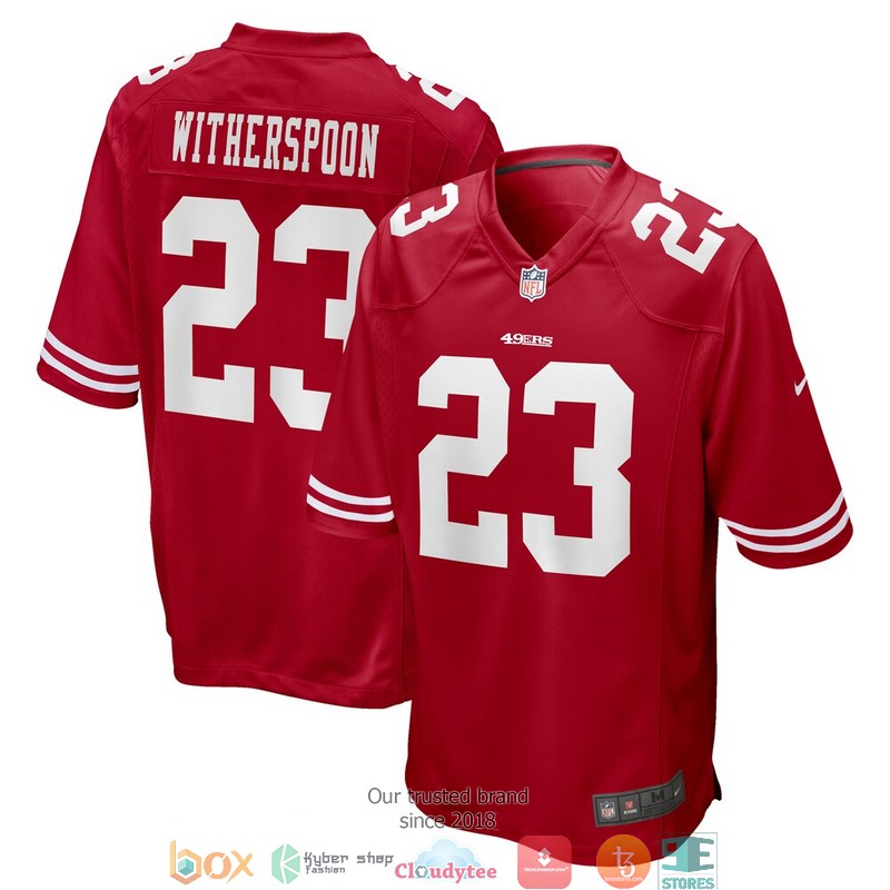San Francisco 49ers Ahkello Witherspoon Scarlet Football Jersey word1