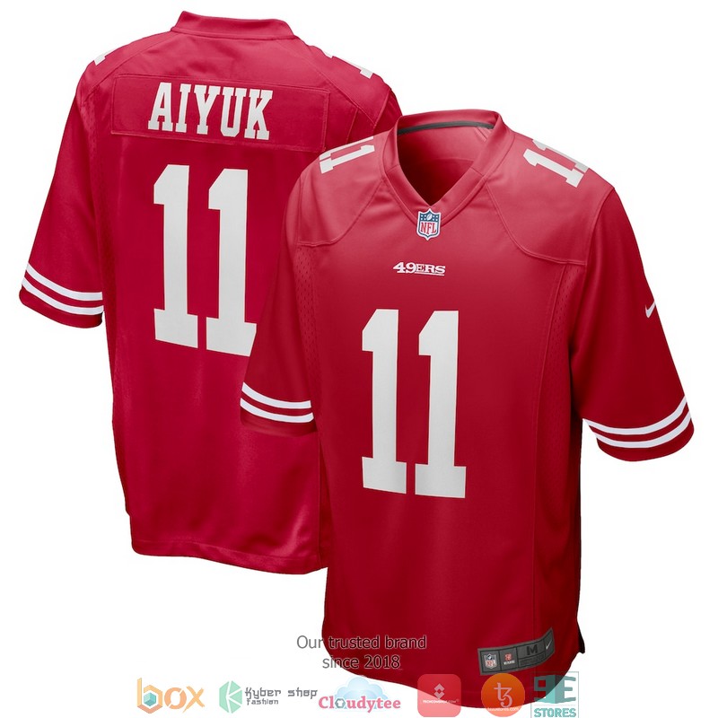 San Francisco 49ers Brandon Aiyuk 11 Scarlet Football Jersey word2