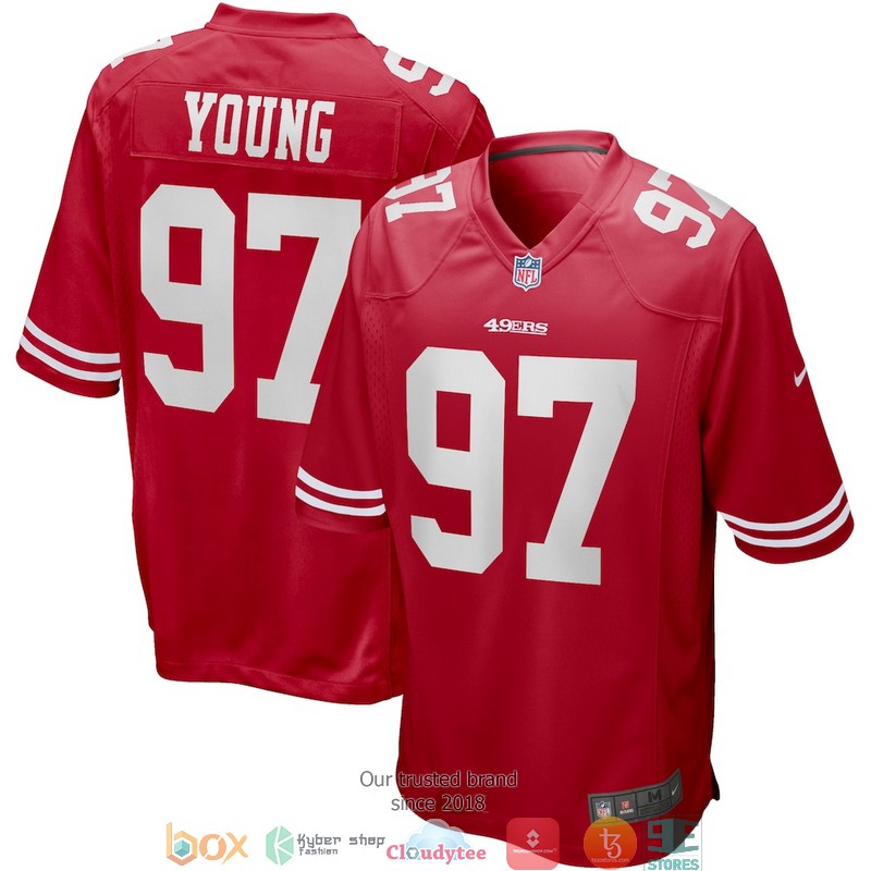 San Francisco 49ers Bryant Young 97 Scarlet Game Retired Football Jersey 2 San Francisco 49ers Bryant Young 97 Scarlet Game Retired Football Jersey word1