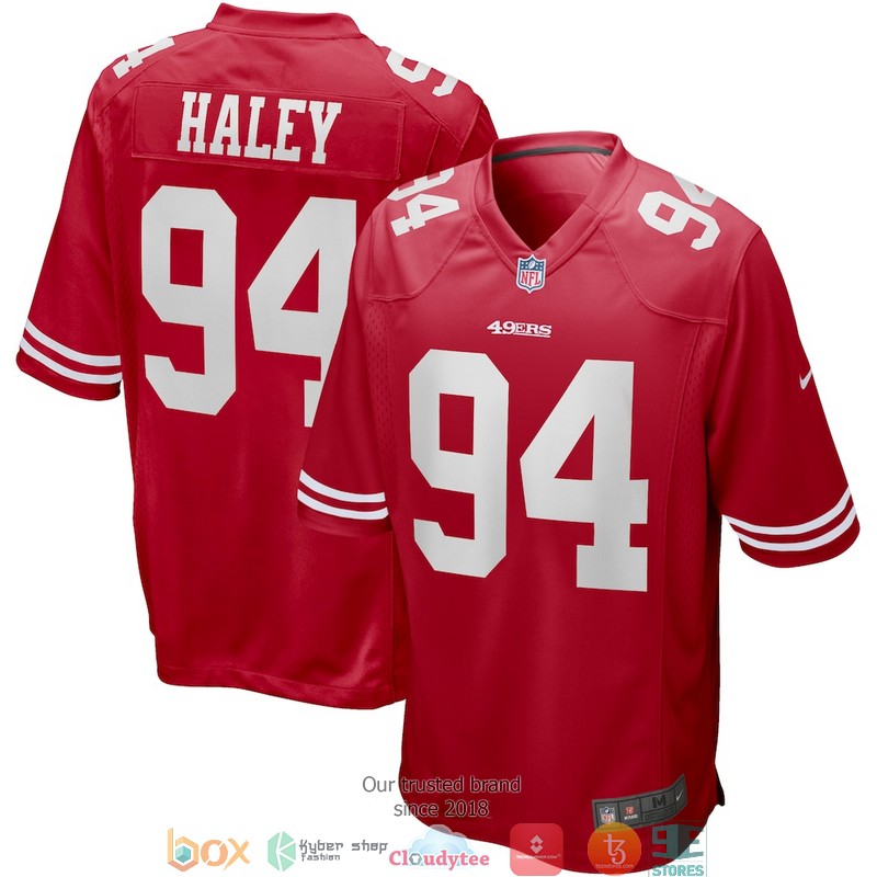 San Francisco 49ers Charles Haley Scarlet 94 Game Retired Football Jersey 3 San Francisco 49ers Charles Haley Scarlet 94 Game Retired Football Jersey word1
