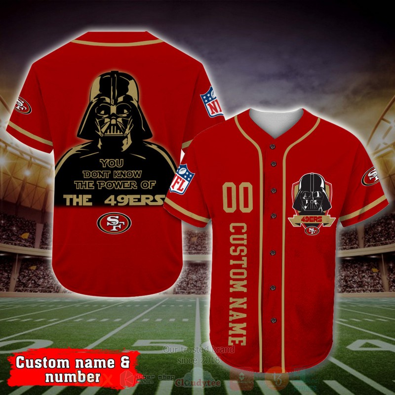 BEST San Francisco 49ers, Darth Vader Custom AOP Baseball Jersey word3
