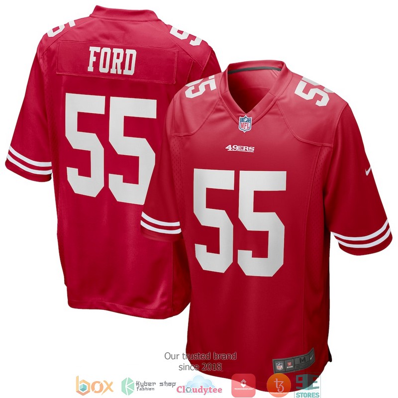 San Francisco 49ers Dee Ford 55 Scarlet Football Jersey word1