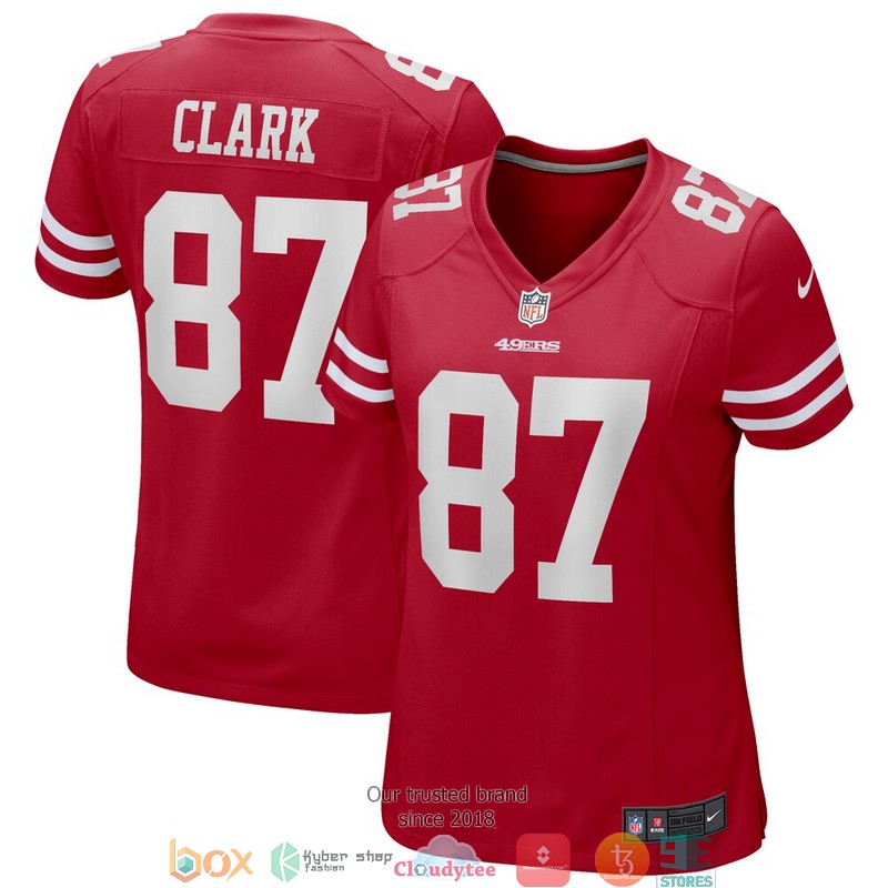 San Francisco 49ers Dwight Clark Scarlet Game Retired Football Jersey 2 San Francisco 49ers Dwight Clark Scarlet Game Retired Football Jersey word1