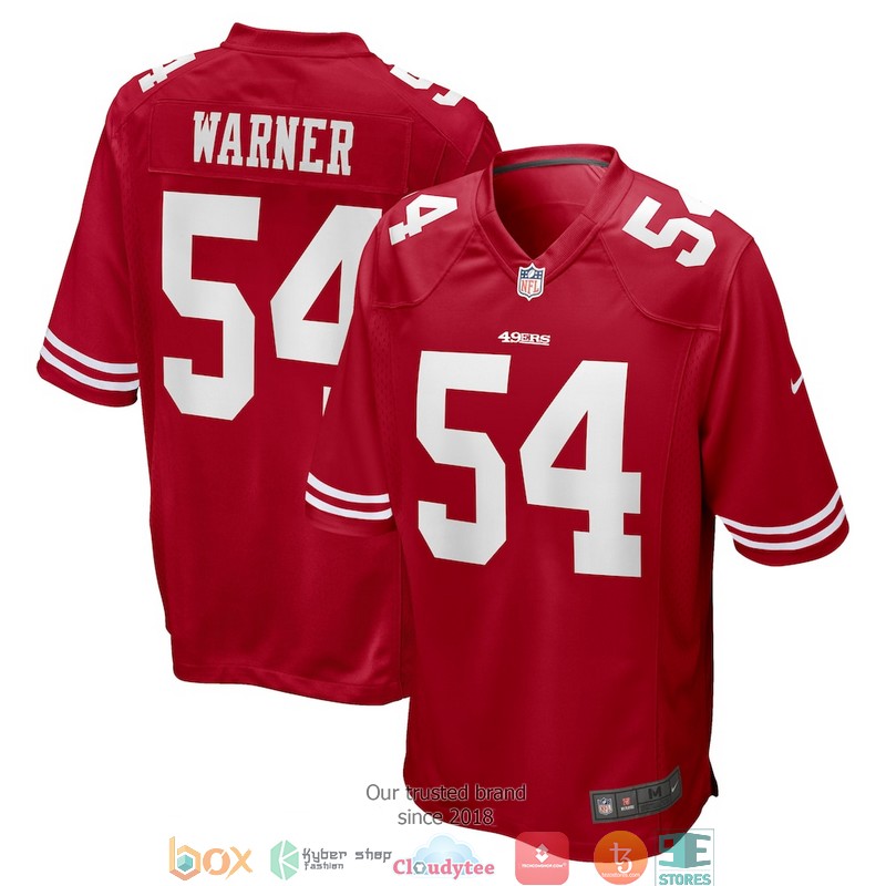 San Francisco 49ers Fred Warner 54 Scarlet Football Jersey word1