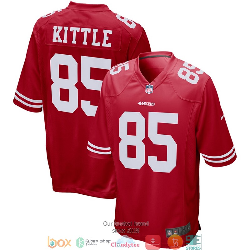 San Francisco 49ers George Kittle 85 Scarlet Game Football Jersey 2 San Francisco 49ers George Kittle 85 Scarlet Game Football Jersey word1
