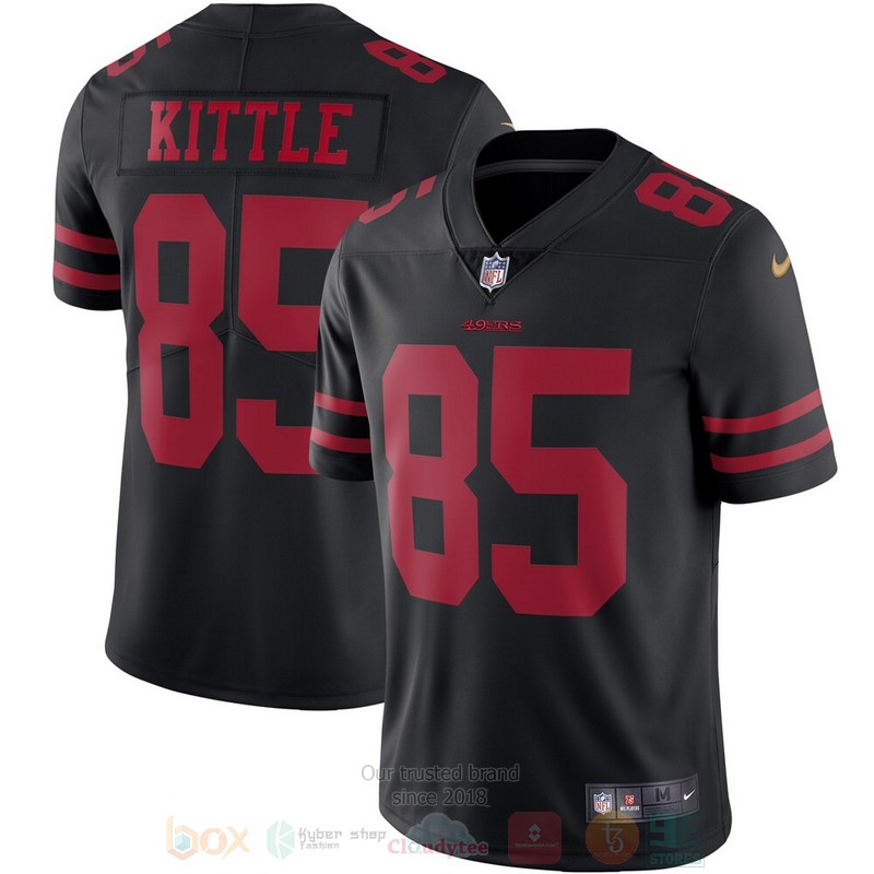 BEST San Francisco 49ers George Kittle Black Vapor Jersey Football word3