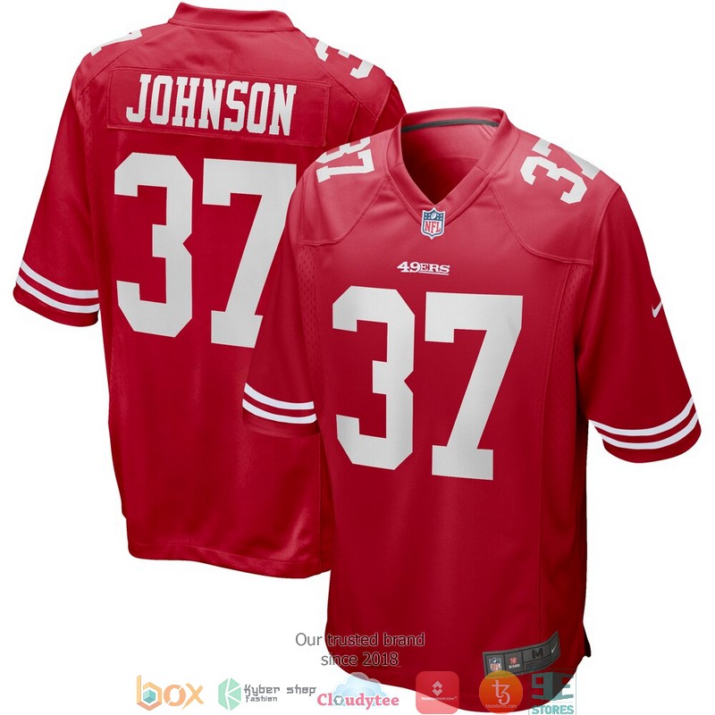 San Francisco 49ers Jimmy Johnson Scarlet Game Retired Football Jersey 2 San Francisco 49ers Jimmy Johnson Scarlet Game Retired Football Jersey word2