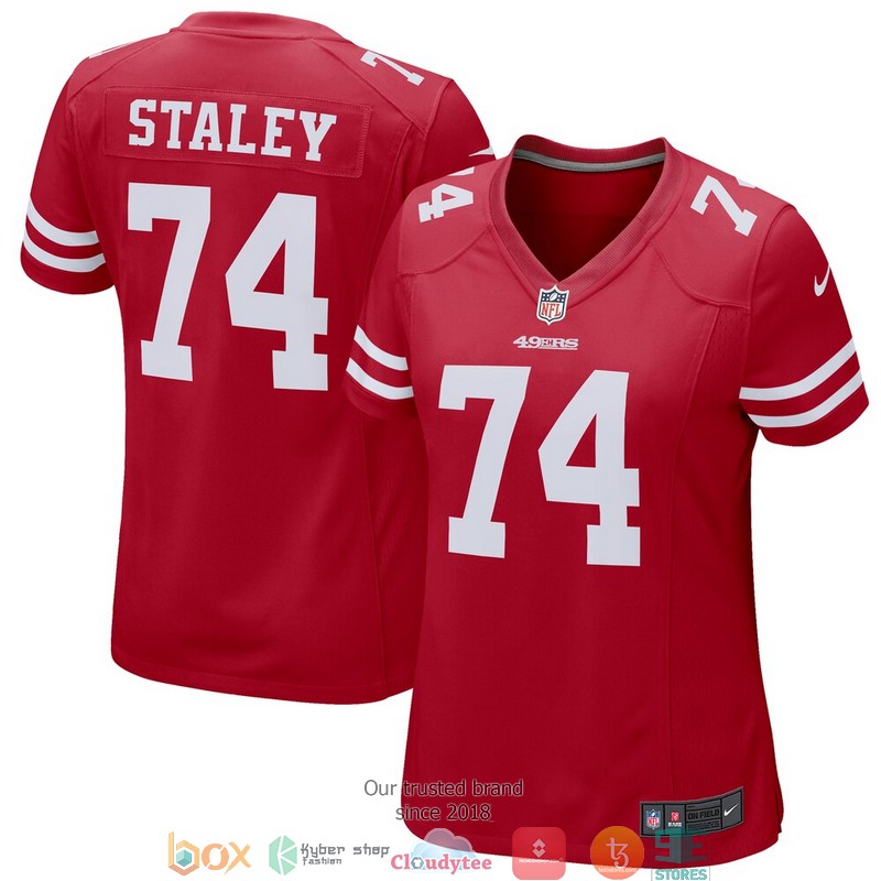 San Francisco 49ers Joe Staley Red Football Jersey word1