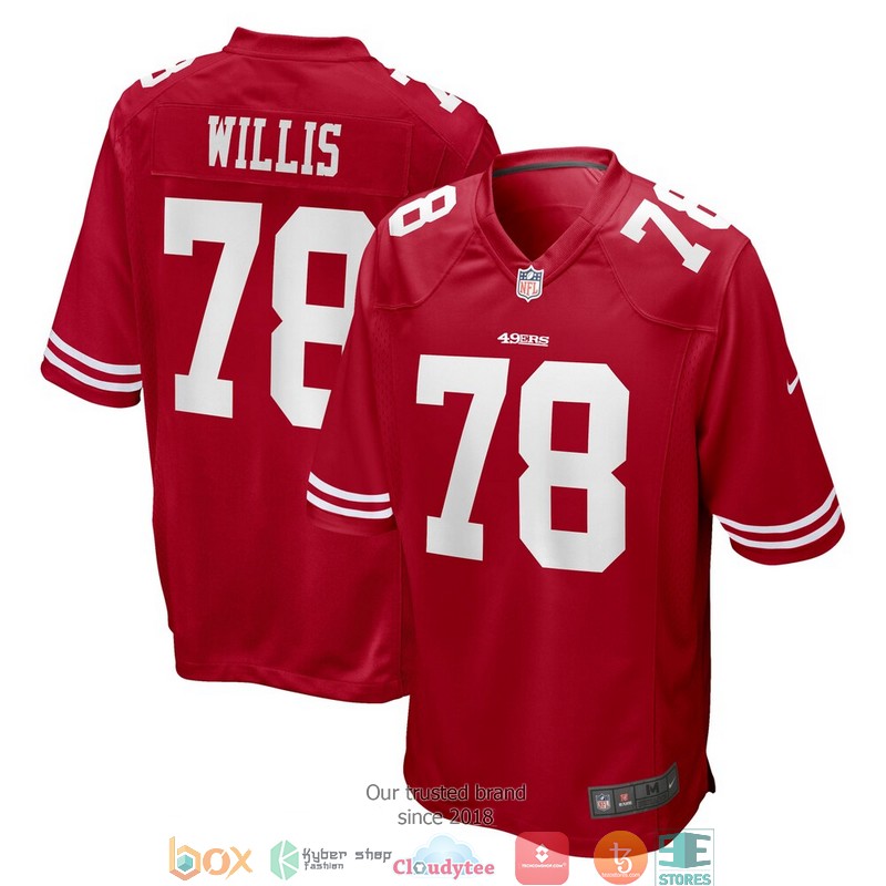San Francisco 49ers Jordan Willis Scarlet Football Jersey 1 San Francisco 49ers Jordan Willis Scarlet Football Jersey word2
