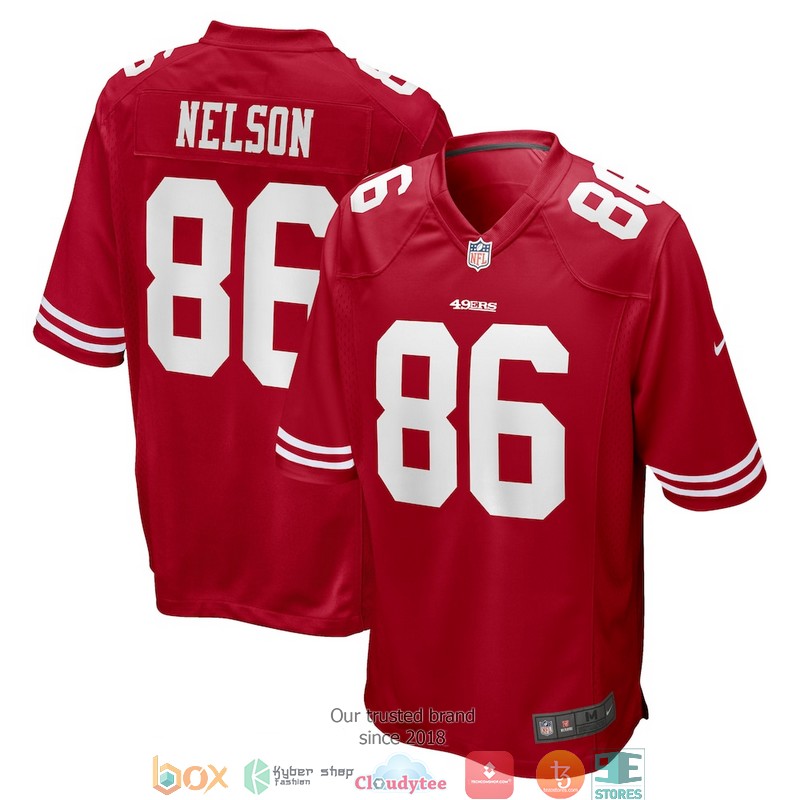 San Francisco 49ers Kyle Nelson 86 Scarlet Football Jersey 3 San Francisco 49ers Kyle Nelson 86 Scarlet Football Jersey word3