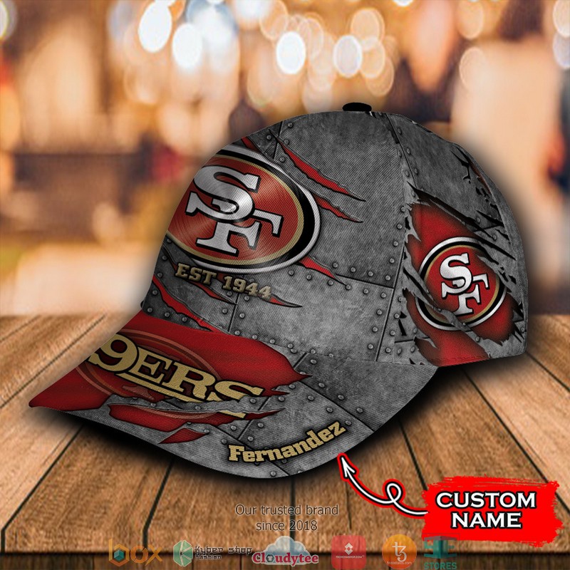 San Francisco 49ers Luxury NFL Grey Custom Name Cap 3 San Francisco 49ers Luxury NFL Grey Custom Name Cap word2