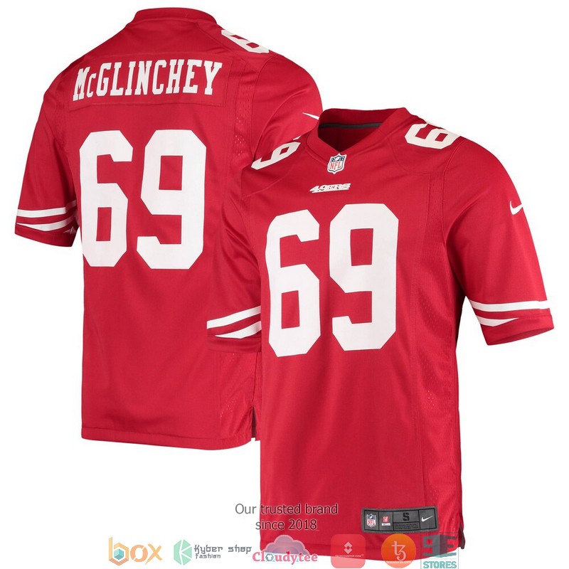 San Francisco 49ers Mike McGlinchey Scarlet Game Football Jersey 3 San Francisco 49ers Mike McGlinchey Scarlet Game Football Jersey word1