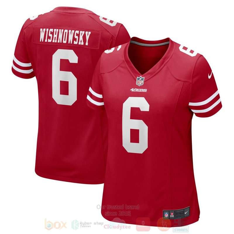 BEST San Francisco 49ers Mitch Wishnowsky Scarlet Jersey Football word1