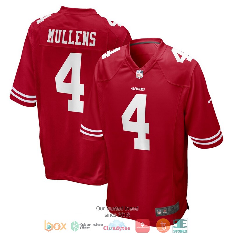 San Francisco 49ers Nick Mullens Scarlet Game Football Jersey 1 San Francisco 49ers Nick Mullens Scarlet Game Football Jersey word1
