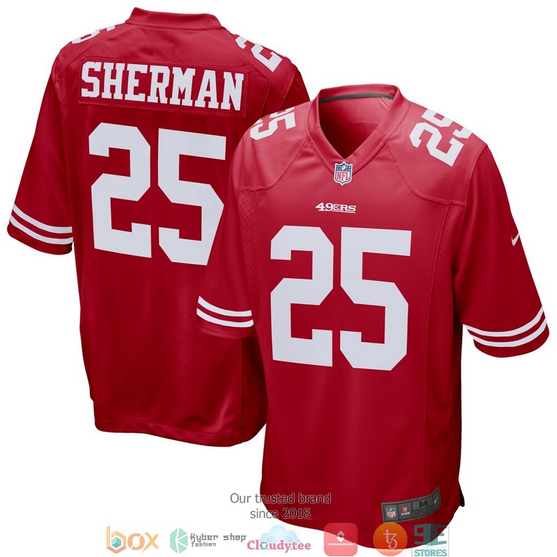 San Francisco 49ers Richard Sherman Scarlet Football Jersey 1 San Francisco 49ers Richard Sherman Scarlet Football Jersey word3