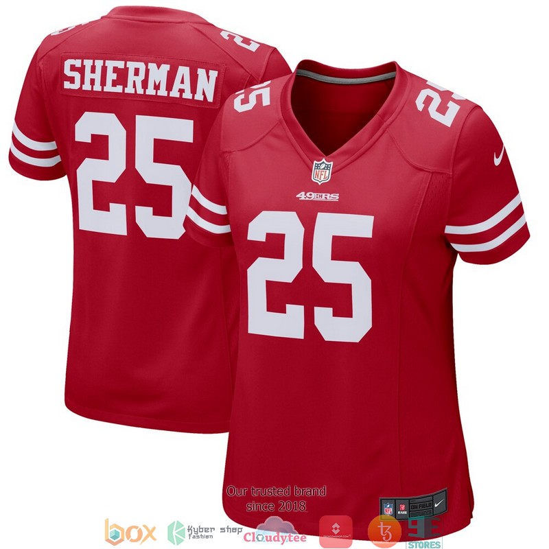 San Francisco 49ers Richard Sherman Scarlet Game Football Jersey 1 San Francisco 49ers Richard Sherman Scarlet Game Football Jersey word2
