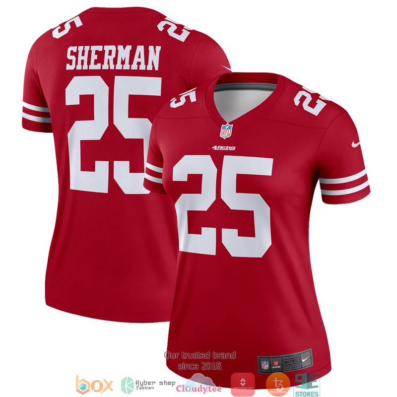 San Francisco 49ers Richard Sherman Scarlet Legend Football Jersey 3 San Francisco 49ers Richard Sherman Scarlet Legend Football Jersey word1