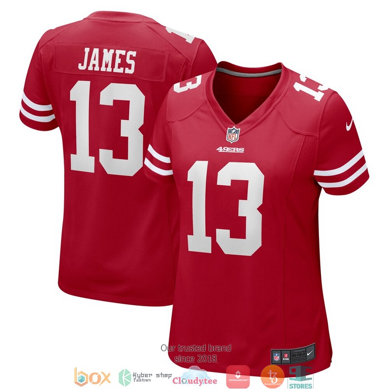 San Francisco 49ers Richie James Scarlet Football Jersey word1