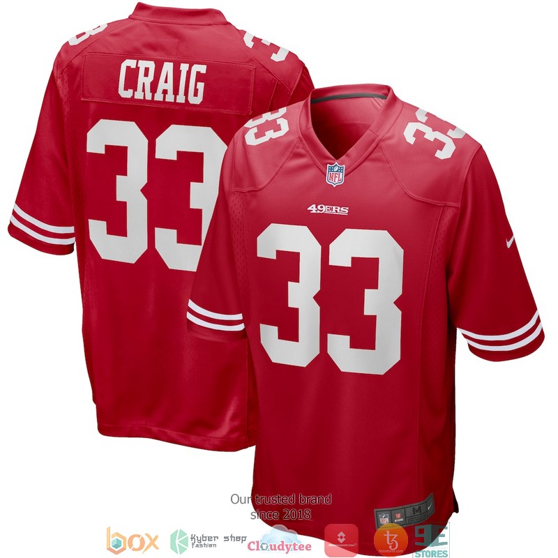 San Francisco 49ers Roger Craig Scarlet 33 Game Retired Football Jersey 2 San Francisco 49ers Roger Craig Scarlet 33 Game Retired Football Jersey word3