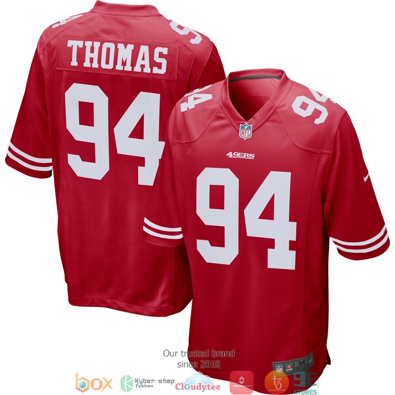 San Francisco 49ers Solomon Thomas Scarlet Football Jersey 1 San Francisco 49ers Solomon Thomas Scarlet Football Jersey word3