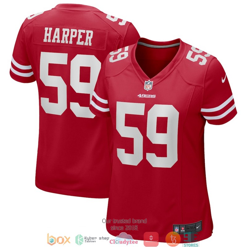 San Francisco 49ers Willie Harper 59 Scarlet Game Retired Football Jersey 1 San Francisco 49ers Willie Harper 59 Scarlet Game Retired Football Jersey word2