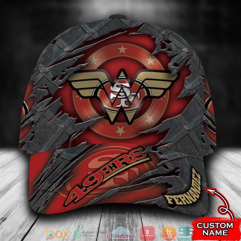 San Francisco 49ers Wonder Woman NFL Custom Name Cap word3