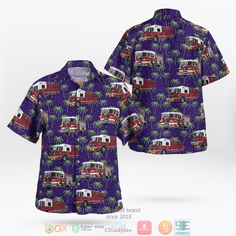 Savannah Georgia Savannah Fire & Emergency Services Aloha Shirt word2