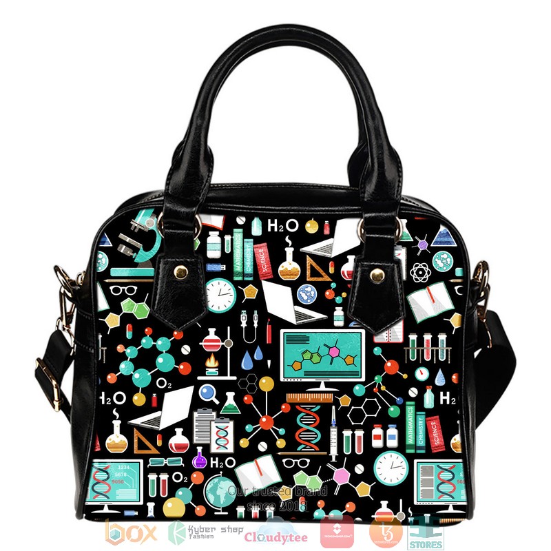 Science Pattern Leather Handbag