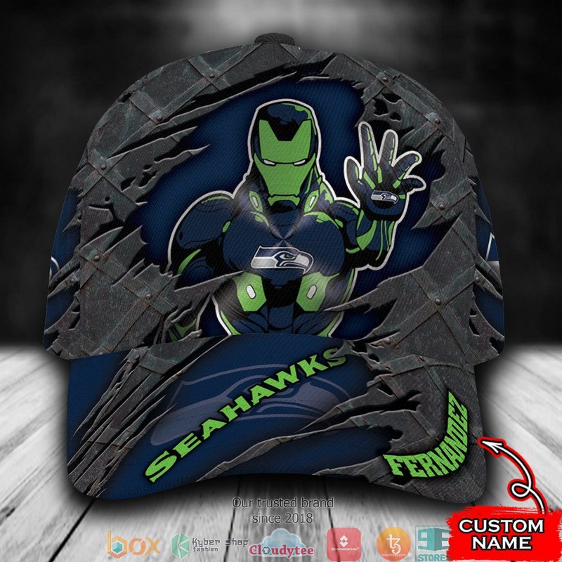 Seattle Seahawks Iron Man NFL Custom Name Cap word1