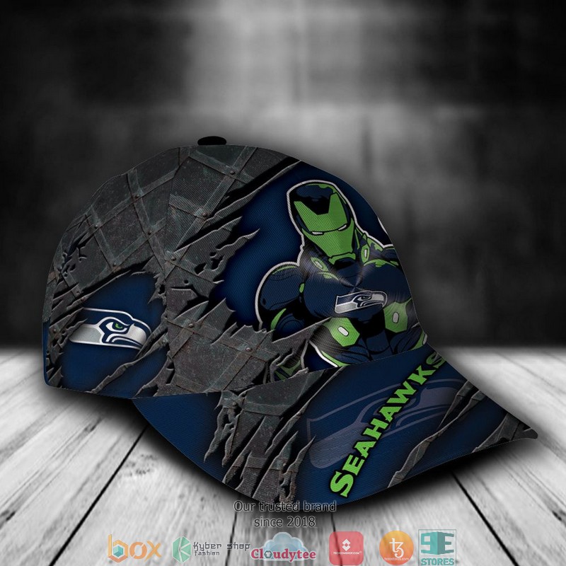 Seattle Seahawks Iron Man NFL Custom Name Cap 2 Seattle Seahawks Iron Man NFL Custom Name Cap word3