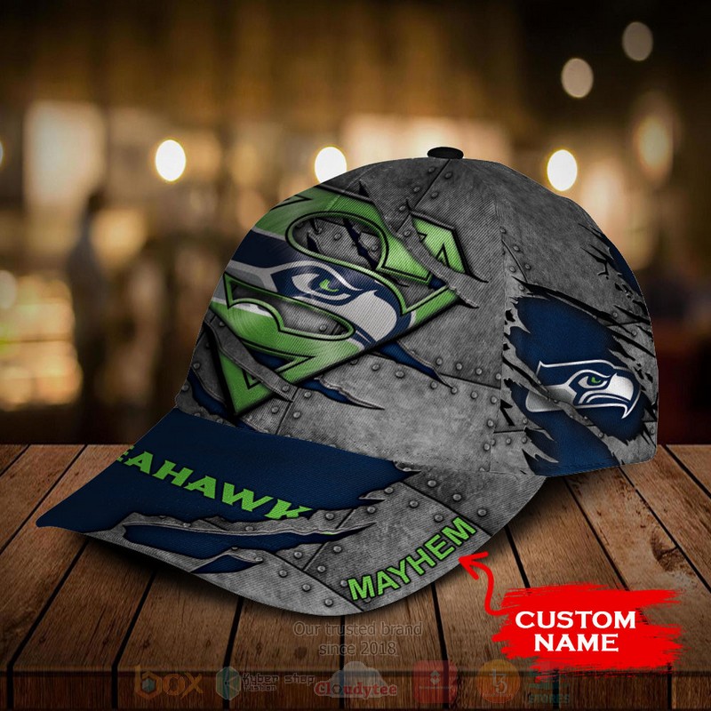 BEST Seattle Seahawks NFL Team Superman Custom Name 3D Cap 2 BEST Seattle Seahawks NFL Team Superman Custom Name 3D Cap word2