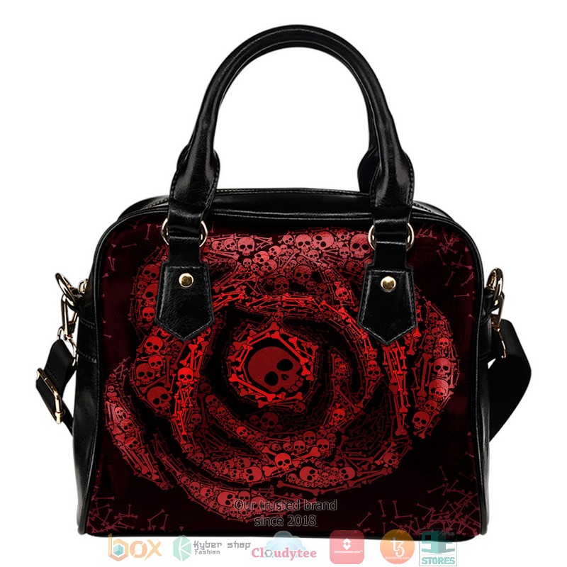 Skull Rose Leather Handbag word2
