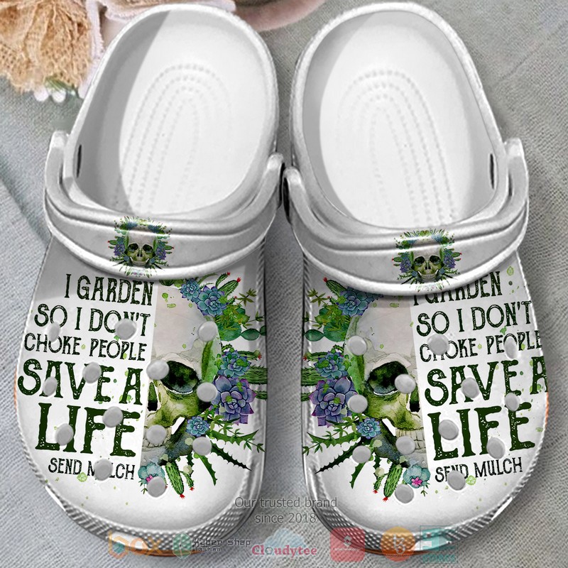NEW Skull Succulent I Garden So I don't choke people save a life Crocs Crocband Clog 4 NEW Skull Succulent I Garden So I don't choke people save a life Crocs Crocband Clog word2