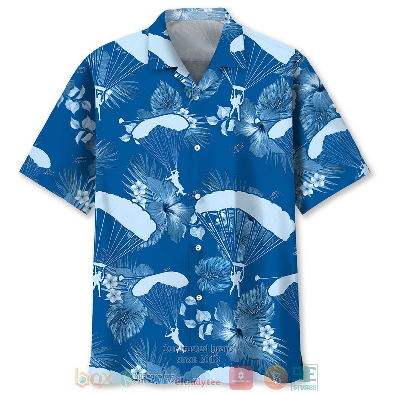 NEW Skydiving Blue Hawaiian Shirt 1 NEW Skydiving Blue Hawaiian Shirt word3