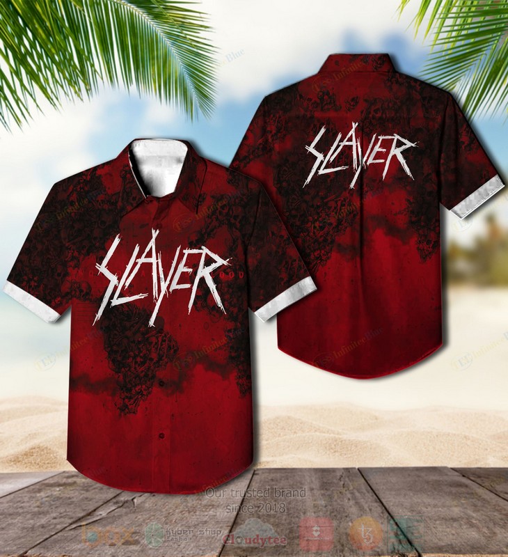 BEST Slayer World Painted Blood Album Aloha Hawaiian Shirt