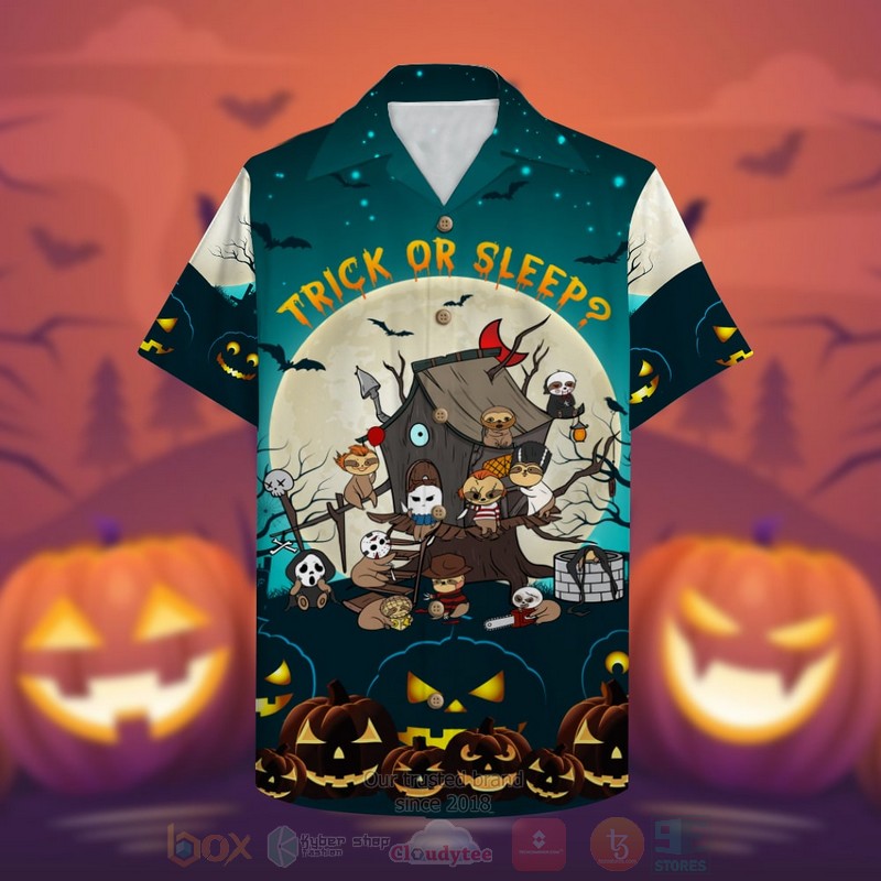 BEST Sloth Trick or sleep Halloween Aloha Hawaiian Shirt 2 BEST Sloth Trick or sleep Halloween Aloha Hawaiian Shirt word3