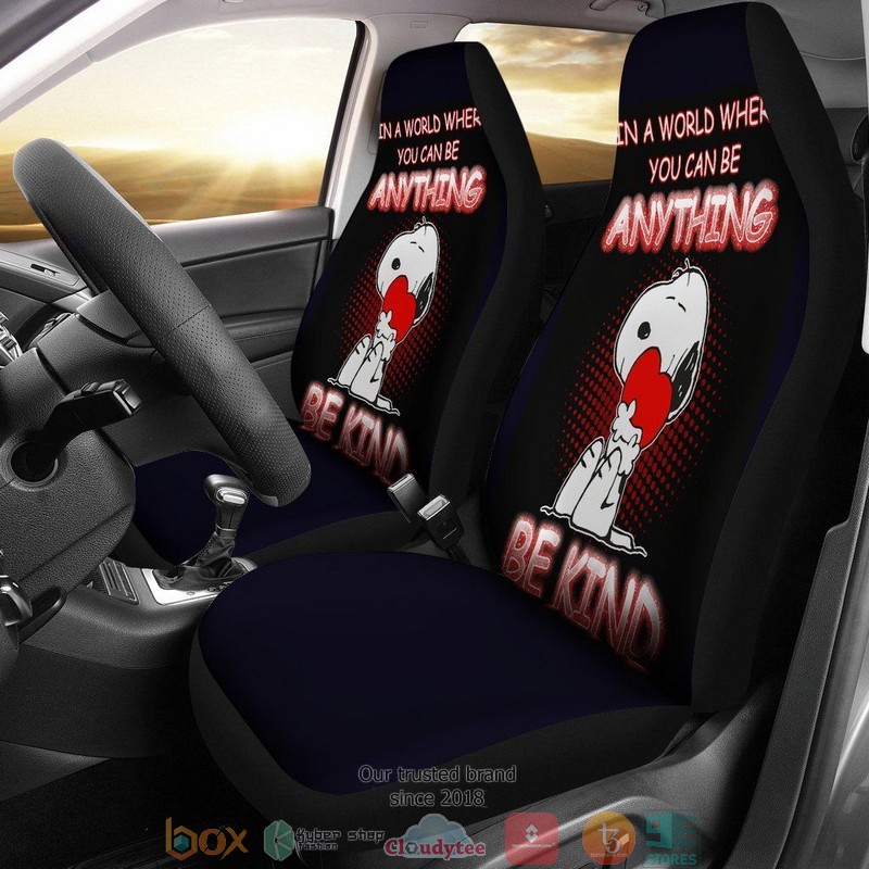 Snoopy Dog Animal Cartoon Limited Car Seat Covers word3