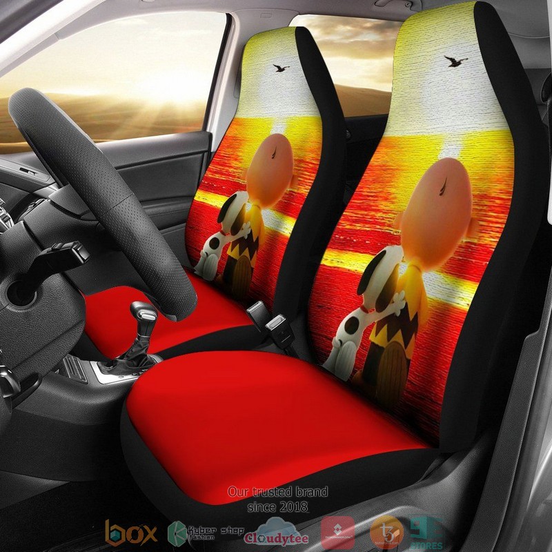 Snoopy Friend Sunset Forever Limited Car Seat Covers 2 Snoopy Friend Sunset Forever Limited Car Seat Covers word2