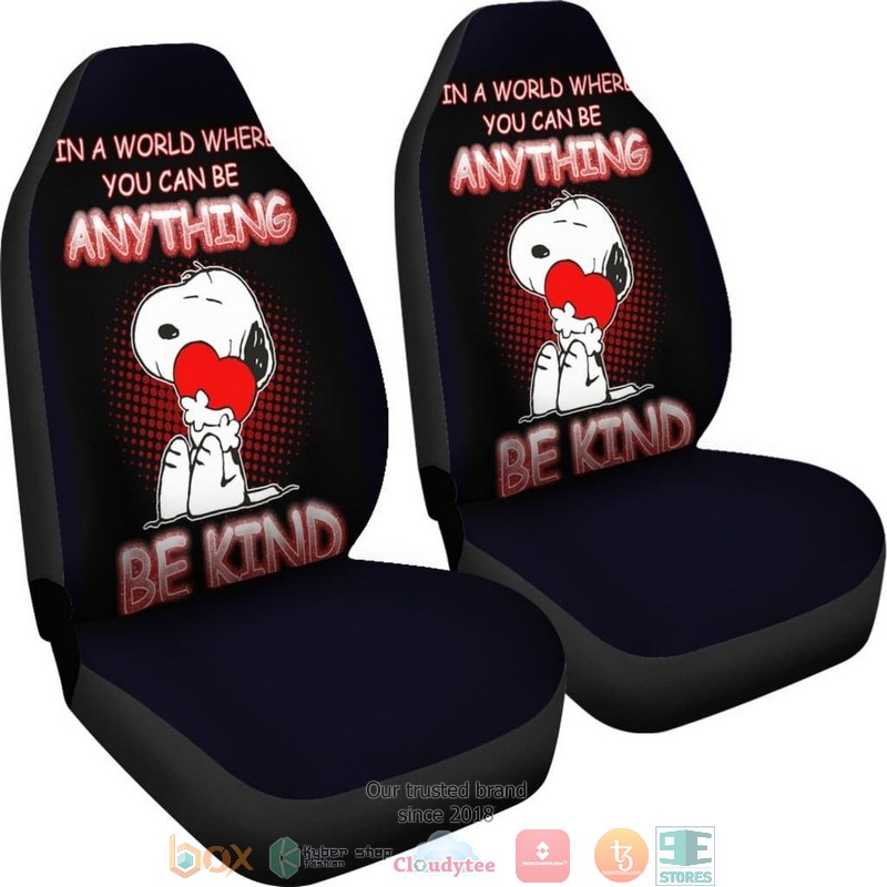 Snoopy you can be anything be kind Limited Car Seat Covers word2