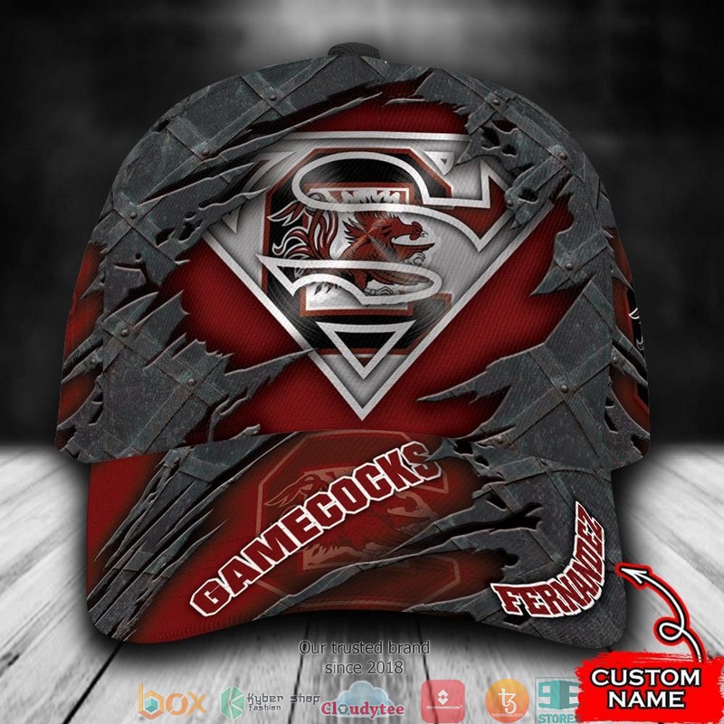 South Carolina Gamecocks Superman NCAA1 Custom Name Cap word3