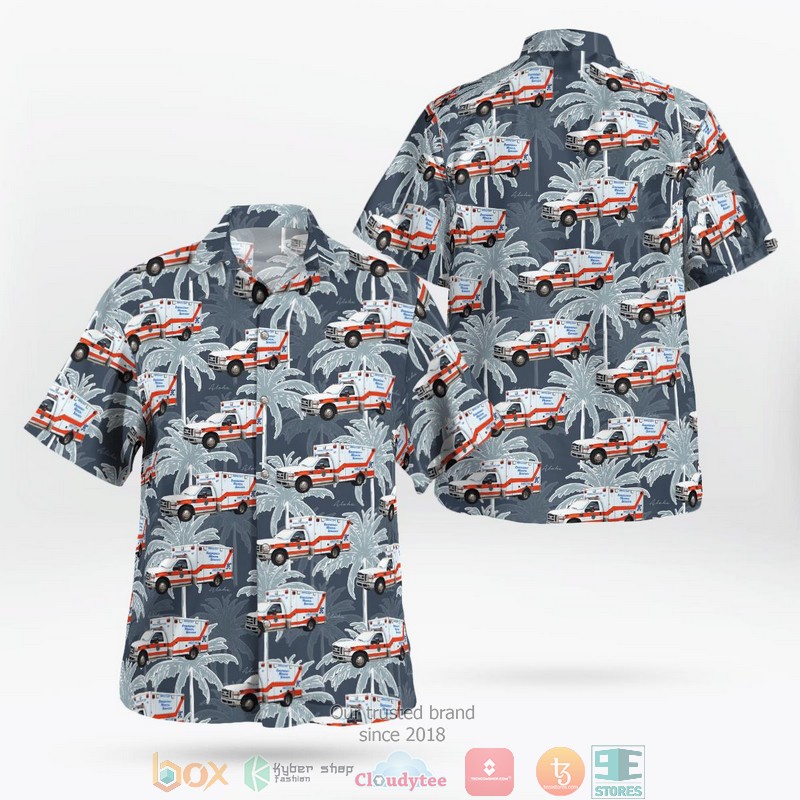 South Carolina Greenville County EMS Hawaii 3D Shirt word2