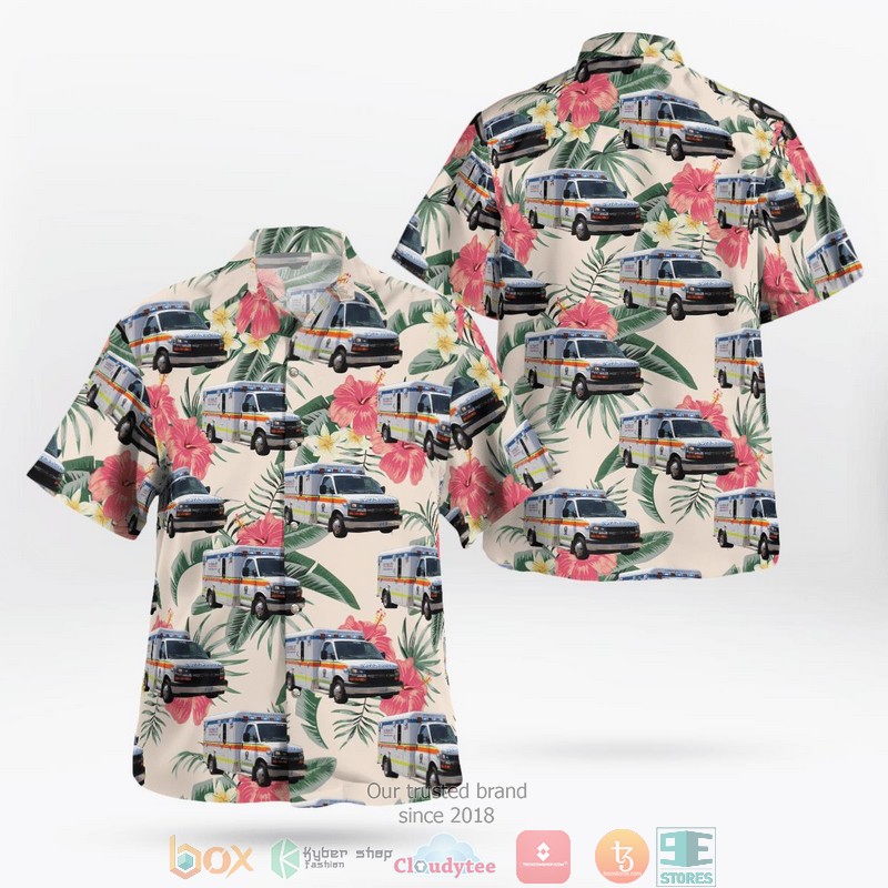 Southwestern Ontario Canada Essex-Windsor EMS Aloha Shirt word2