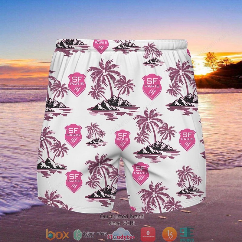 Stade Francais Hawaiian Shirt, Beach Short 2 Stade Francais Hawaiian Shirt, Beach Short word1