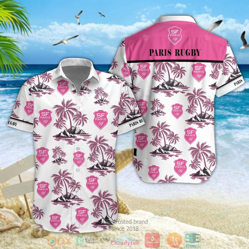 Stade Francais Hawaiian shirt, short 1 Stade Francais Hawaiian shirt, short word2