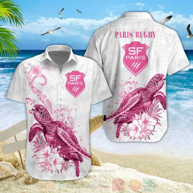 BEST Stade Francais Turtle Aloha Hawaiian Shirt, Short Pants