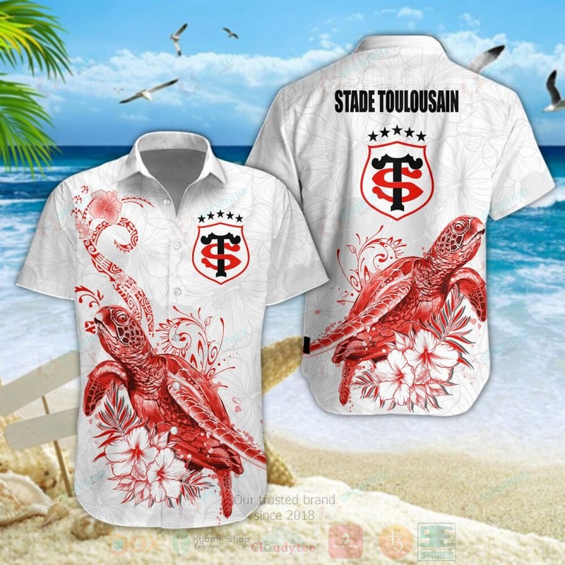 BEST Stade Toulousain Turtle Aloha Hawaiian Shirt, Short Pants