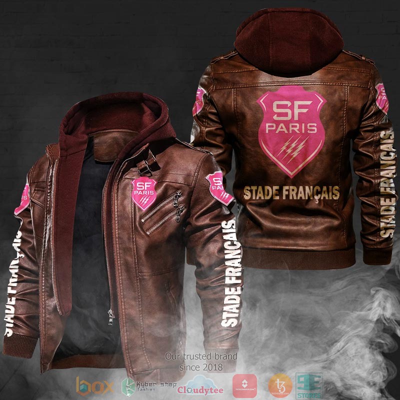 NEW Stade francais Paris rugby PU Leather Jacket 5 NEW Stade francais Paris rugby PU Leather Jacket word1