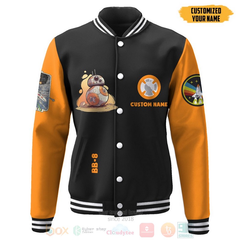 BEST Star Wars BB 8 Custom Name Unisex Baseball Jacket word2