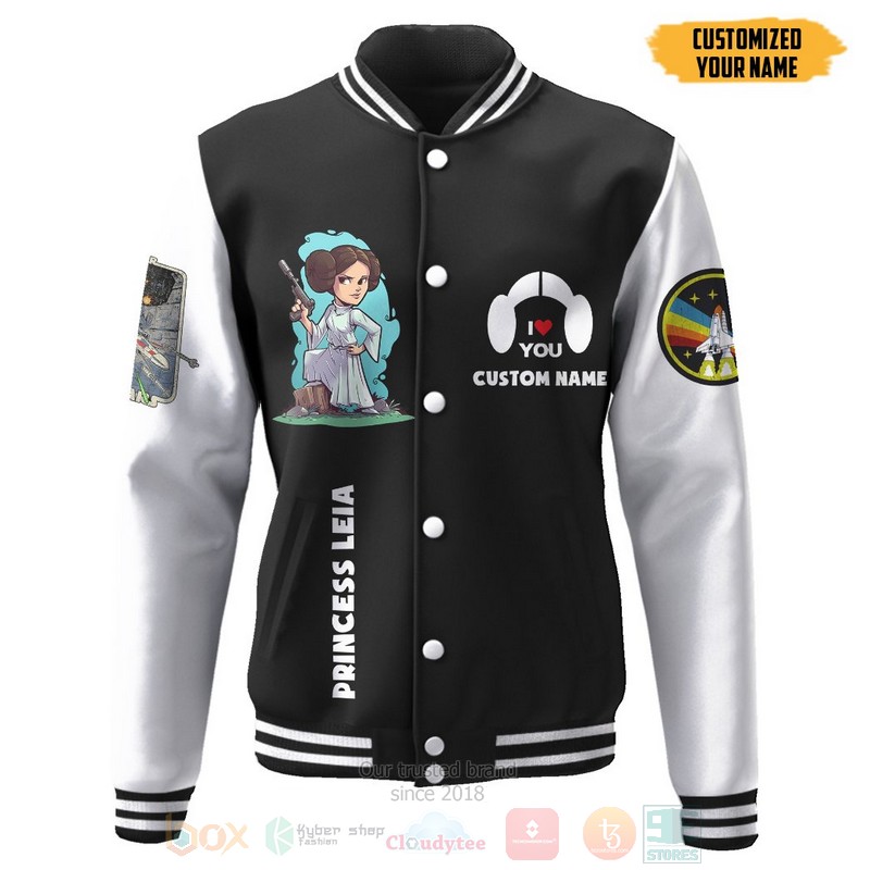 BEST Star Wars Princess Leia Custom Name Unisex Baseball Jacket word2