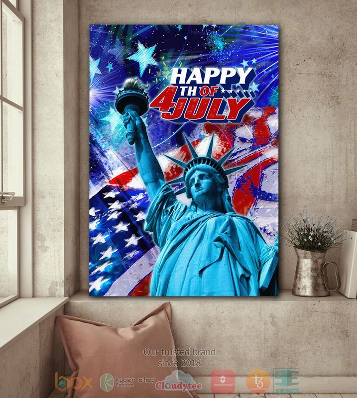 HOT Statue of Liberty Happy 4th July America Independence Day Canvas